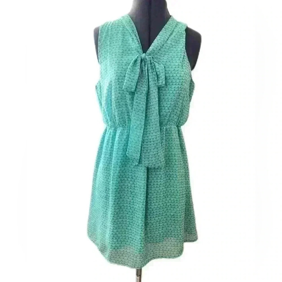Forever 21 Light Teal? Mint? Sleeveless Front Tie Dress Women L - Picture 2 of 15